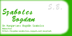 szabolcs bogdan business card
